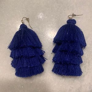 Cobalt Blue Tassel Earrings